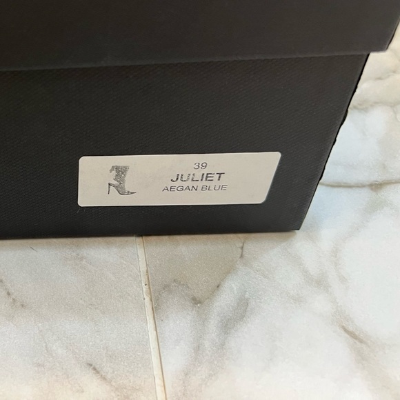 NWT AUTHENTIC MONIKA CHIANG Juliet Blue Tulle & PVC Tie up Sandals - Blue Size39 - Picture 5 of 8